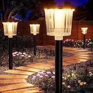Solarlampen für Außen Garten,4 Stücke Longlife Solarleuchten Garten Winterfest,IP65 Wassserdicht,Lang Anhaltende Helligkeit Gartenleuchte Solar Außen für Wege,Balkon Terrase Outdoor