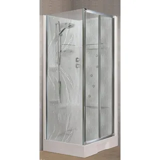 Novellini Neu Holiday Sf Hydro-Massage 100x80 CM Kabine Thermostat Aqua Silber