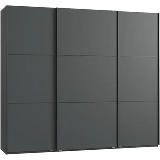 luma-home Schwebetürenschrank 3-türig 250 x 216 x 65 cm Schwarz