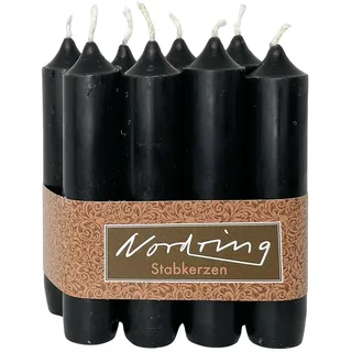 Nordring 8 Stück Stabkerzen schwarz 2,2 x 11 cm hoch