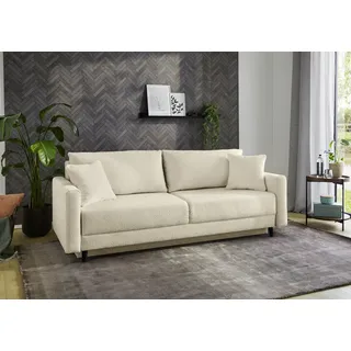 Schlafsofa JOCKENHÖFER GRUPPE "Bjoern, B: 217 cm, Liegefl. 140x191 cm", beige, B:217cm T:84cm, Korpus: 100% Polyester;Kissen: 100% Polyester, Sofas, Schlafsofa, mit Bettfunktion, Bettkasten & Zierkissen