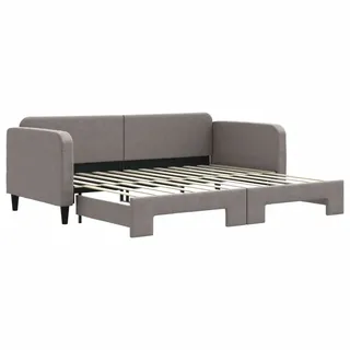 vidaXL Tagesbett Ausziehbar Taupe 90x200 cm Stoff - Taupe