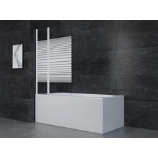 Bild White Elegance 2 weiß- 100 x 140 cm Duschwand für Badewanne 2-teilig