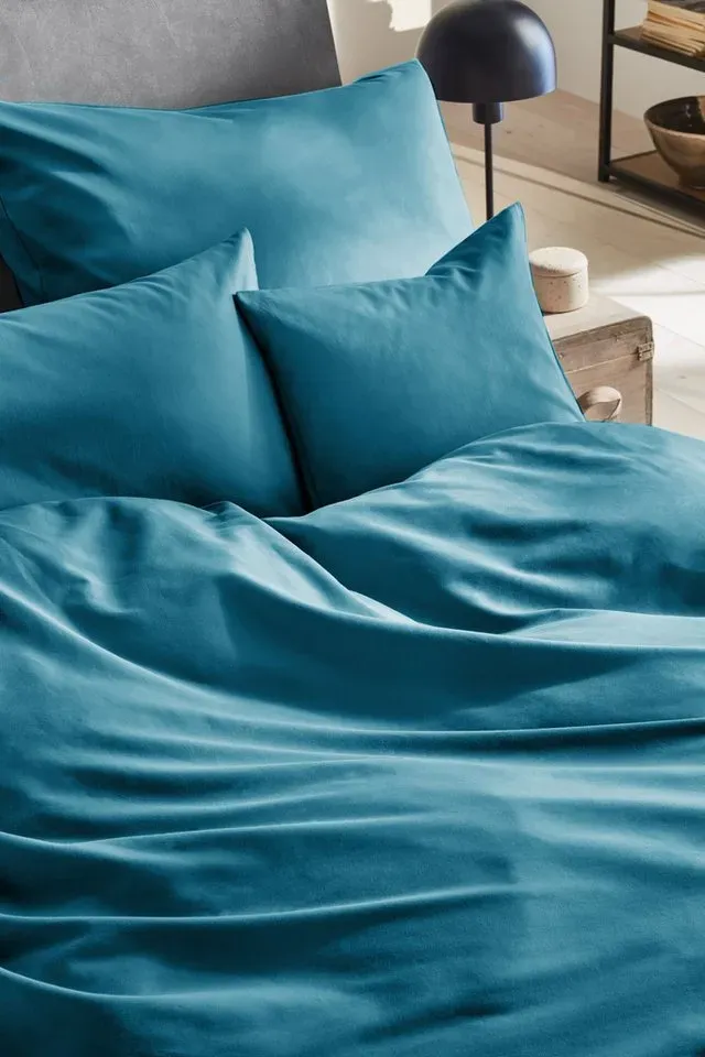 Bild von Luxus Mako-Satin Bettwäsche »Uni Luxus-Satin in Gr. 135x200, 155x220 oder 200x200 cm«, (2 tlg.), Bettwäsche aus Baumwolle, unifarbene Bettwäsche mit Reißverschluss,