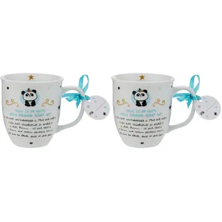 Hope & GloriaTasse mit Motiv Falls es dir heute noch niemand gesagt hat | Kaffeetasse, Tasse Panda, Porzellan, 40 cl | Tasse mit Spruch, Geschenk lustig | 46252 (Packung mit 2)