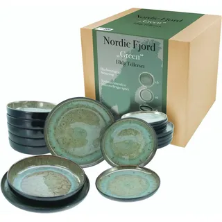 CreaTable Tellerset 18-tlg. Nordic Fjord Green