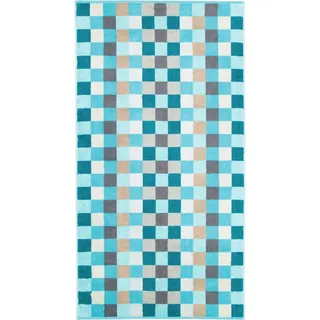CAWÖ Unique Karo 942 Duschtuch 70 x 140 cm türkis