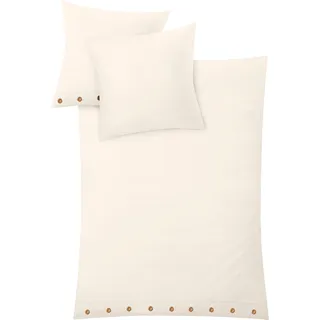 KLEINE WOLKE "Leinna", weiß (wollweiß), B/L: 135cm x 200cm, 1 Stk., 1 Stk., Leinen, B/L: 80cm x 80cm, 2 Stk., Leinen, Obermaterial: 70% Baumwolle, 30% Leinen, Bettwäsche, Bettwäsche, Leinen-Mix