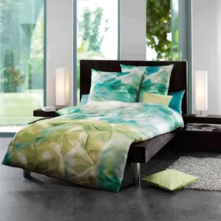 Kaeppel Mako Satin Bettwäsche A Girls Best Friend Jade 135 x 200 cm + 80 x 80 cm - Grün