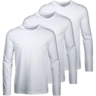 MAN'S WORLD Langarmshirt »neue Farbe ", 3er-Pack, Langarm, unifarben, aus Baumwolle, im 3er-Pack, weiß,
