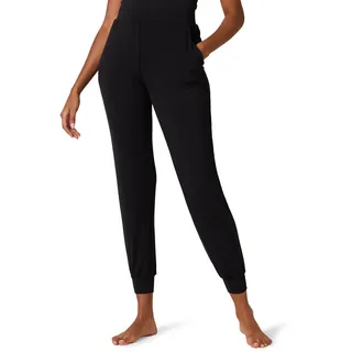 Amazon Essentials Damen Pyjamahose Aus Leichtem Jersey-Strick, Jogger-Lounge-Schlafanzüge mit Taschen, Schwarz, S