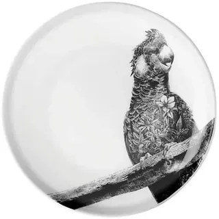 Maxwell & Williams DX0533 Teller Carnaby Cockatoo Motiv – Schwarz-weiß – 20 cm Durchmesser – Keramik – in Geschenkbox