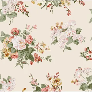 Laura Ashley Rosemore Pale Sable Vliestapete 10,05 x 0,52 m 0 g Beige/Rosa