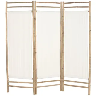 Bambu Raumteiler aus Baumwolle, 3 Paneele, Balines-Stil, 165 x 3 x 175 cm