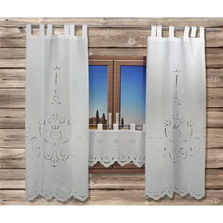 HOSSNER - ART OF HOME DECO Ortler Querbehang Schlaufen 120 x 35 cm Weiß 1 Stk.