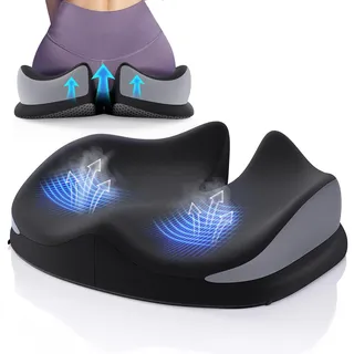 Benazcap Sitzkissen Orthopädisch, Memory-Schaum Steißbein-Sitzkissen, Steißbein-Entlastung für Auto, Sofa, Büro und Rollstuhl, Schwarz