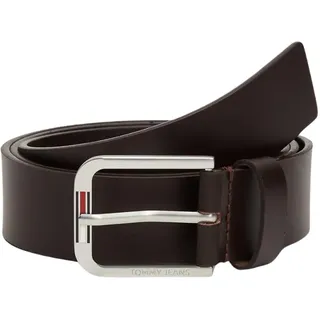 Tommy Jeans Herren Gürtel Austin aus Leder, Braun (Dark Brown), 85 cm