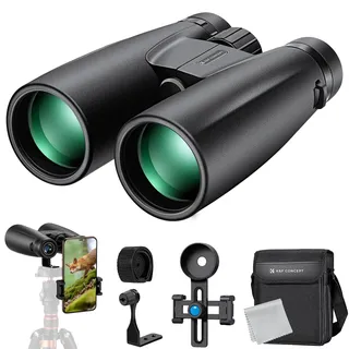 K&F Concept Fernglas Erwachsene 12 * 50 HD Ferngläser Schwarz BAK4 mit Handyhalterung und Stativumbauhalterung für Vogelbeobachtung, Jagd, Wandern, Sightseeing