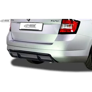 RDX Heckschürzenansatz 'Diffuser' passgenau | kompatibel mit Skoda Fabia III Kombi (NJ) 2014- (ABS Schwarz glänzend)