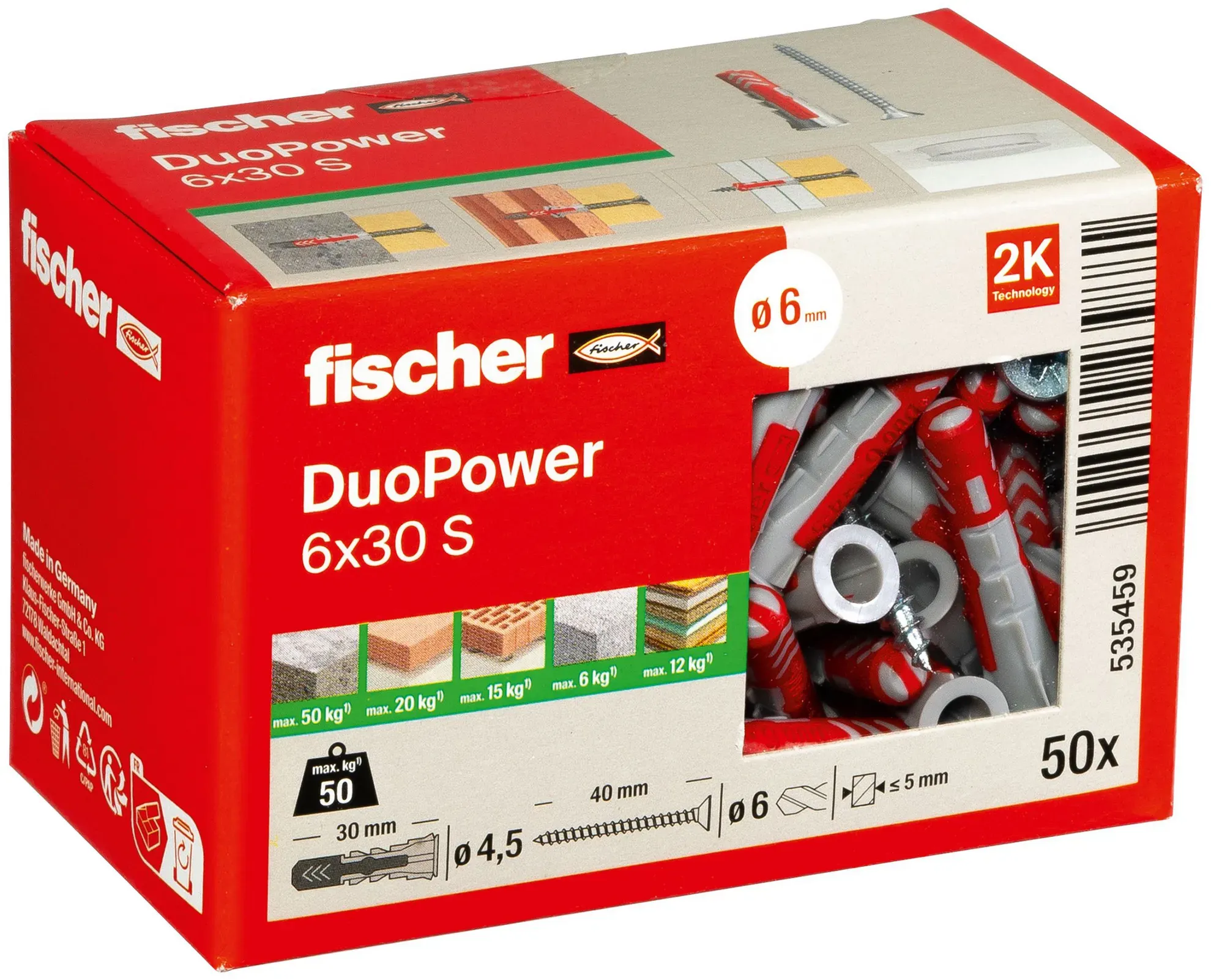 Bild von Universaldübel DuoPower 6x30 S, 50er-Pack (535459)