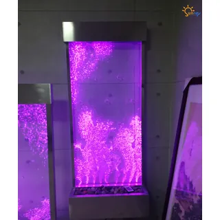 Trennwand Regal Schrank Wasserwand Säule Wände Waterwall LED 60x162 Wasserwände - Transparent