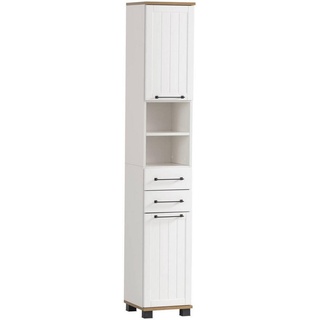 Schildmeyer MÖBELPARTNER Badschrank Jelda 154220 eiche landhaus, weiß 30,3 x 32,6 x 180,9 cm