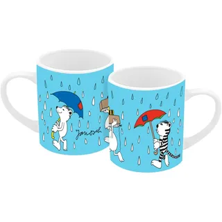 Ausmaltasse Janosch Regen 250ml, Kindertasse, Tasse, Keramik, Anmalbar, DIY, Kleiner Bär, Kleiner Tiger, Tigerente, zum Ausmalen
