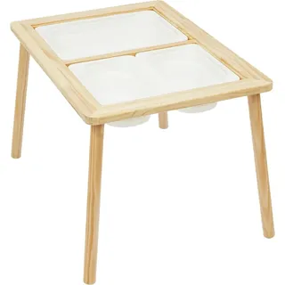 Kindertisch - Rechteckiger Holztisch - 3 Staufächer - Glatte Kanten - 73,7×53,3×50,8 cm - Schwarz