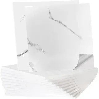 12 Stück Wandfliesen Selbstklebend Küche, 30X30CM Fliesenaufkleber Marmor Weiß, Schneidbar DIY, Wasserdicht Ölfest Stickerfliesen Deko Selbstklebende Fliesen für Küche Badezimmer Wohnzimmer
