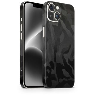 TF Skins Skin passend für das iPhone 14 Skin/Schutzfolie für die Rückseite und Seiten in edler Optik inkl. Kameraschutz Schutz vor Kratzern (Shadow Black)