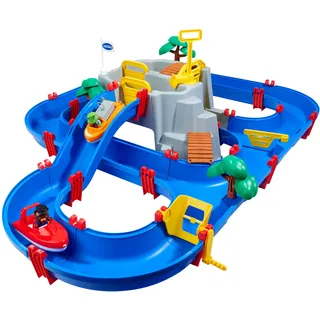 AquaPlay - Wasserbahn MountainLake - 42-teiliges Spieleset mit einem hohen Berg, Wasserfall und geheimer Höhle, Wasserspielspaß inkl. 2 Tierfiguren und 2 Booten, für Kinder ab 3 Jahren