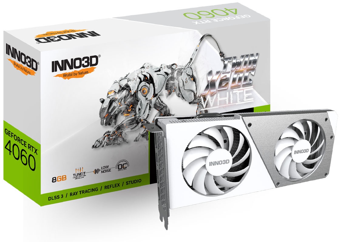 Bild von GeForce RTX 4060 Twin X2 OC White 8 GB GDDR6 N40602-08D6X-173051W