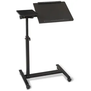 aktivshop Bett- und Beistelltisch, höhenverstellbar 73-118 cm, mit Rollen, schwarz