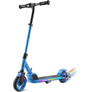 Caroma Elektroroller für Kinder von 6-12 Jahren, 150W Motor | 16 km/h, 12km Reichweite E Scooter, Faltbarer E Roller mit Bunte Leuchten & LED-Display, Einstellbare Geschwindigkeit & Höhe