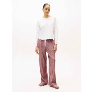 Tommy Hilfiger für Damen. UW0UW06154 Geschenkset Essential mit Pyjama und Hausschuhen weiß, rosa (L), Heimtextilien, Polyester