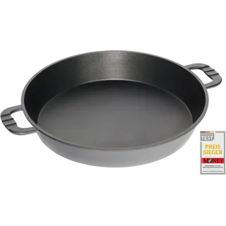 AMT Gastroguss "Klaus grillt Großraum - Grillpfanne für Garten und Grill, Ø 50 cm, 7 cm hoch, Aluguss mit Lotan® Antihaft-Veredelung, Ausführung ungeteilt ohne Steg, AMZN-KG-750