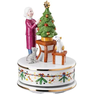Hutschenreuther Spieluhr 2024 "O Tannenbaum" ; Multicolor, Weiß , Keramik , 17 cm , Dekoration, Weihnachtsdekoration, Winterdeko