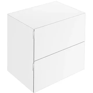 KEUCO EDITION 11 ART Sideboard, 2 Frontauszüge, 800x700x490mm, mit LED-Beleuchtung, 32542840801, Korpus/Front: Weiß Glas satiniert / Weiß Glas satiniert