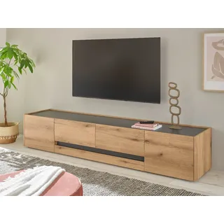 furn.design Center TV-Lowboard 223 cm Grau/Eiche Holz