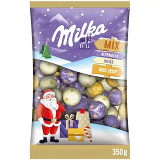 MILKA Weihnachtskugeln Mischung mit Alpenmilch- und weißer Schokolade 350 g
