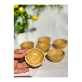Orgingift 6er Set Dip-Schalen – Glas oder Bambus – Mini Schälchen für Ketchup, Mayonnaise, Soßen, Dips, Marmelade, Honig, Butter, Snacks, Nüsse, Vorspeisen & Desserts – Servierschalen klein (Bambu)