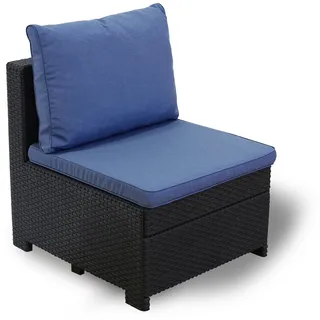 KETER Provence Verlängerung Premium Panama anthrazit mit Kissen blau - Outdoor, Gartenlounge, Wetterfest