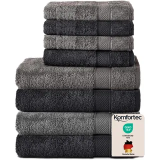 Komfortec Handtuchset 50 x 100 cm schwarz 4 St.