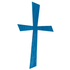 Rayher 31612374 Wachsmotiv Kreuz, azurblau, 10,5 x 5,5 cm, 1 Stück, zum Gestalten von Kerzen (Firmung, Konfirmation, Taufe, Hochzeit etc.)