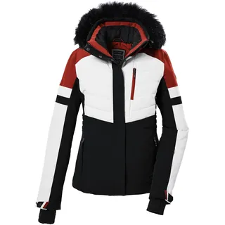 KILLTEC Damen Skijacke/Funktionsjacke in Daunenoptik mit abzippbarer Kapuze und Schneefang KSW 101 WMN SKI QLTD JCKT, schwarz, 42, 42038-000