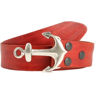 Rettungsring Gürtel Ledergürtel mit austauschbarer Schließe »Anker SO19°«, rot