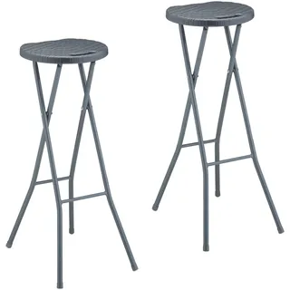 Relaxdays Barhocker 2er Set 80 x 34 x 45 cm Grau