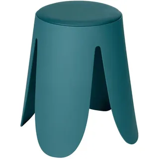 Wenko Badhocker , Petrol , Kunststoff , 44.5x46x44.5 cm , freistehend, rutschfest , Badezimmer, Badezimmerausstattung, Badhocker & Duschhocker