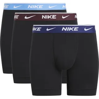 Nike Boxershorts Brief 3PK Unterwäsche, Blk-Uni BE/BE VOD/Burg Crush WB, S Herren