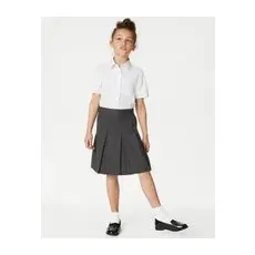 M&S Collection Plus Fit- Jupe à plis permanents, idéale pour l'école (du 2 au 18ans) - Grey, Grey - 12-13